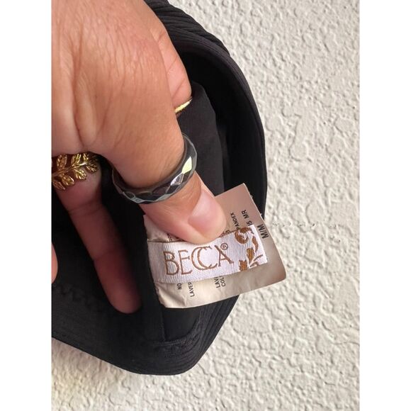 Becca by Rebecca Virtue Olivia Square-Neck Swim Top - Black - Size Medium - Picture 5 of 9